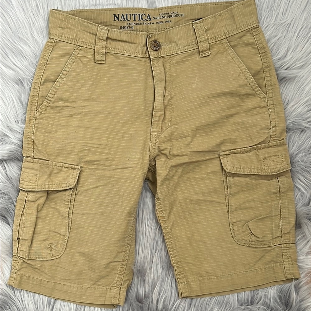 Nautica Tan Cargo Shorts Classic Casual Style